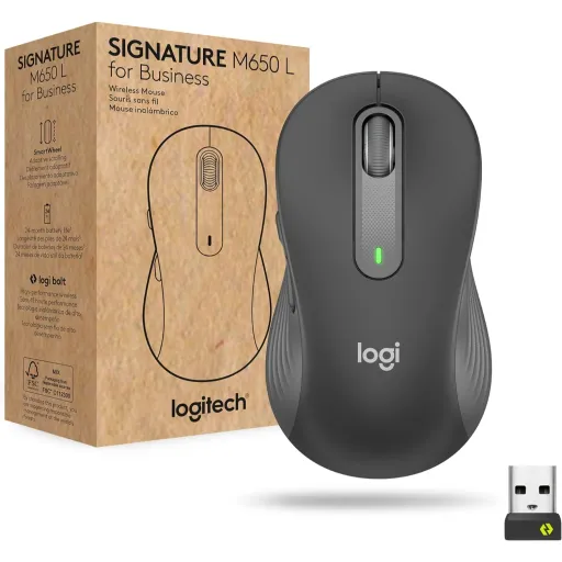 MOUSE INALAMBRICO LOGITECH M650L LARGE GRAFITO 910-006234
